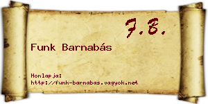 Funk Barnabás névjegykártya